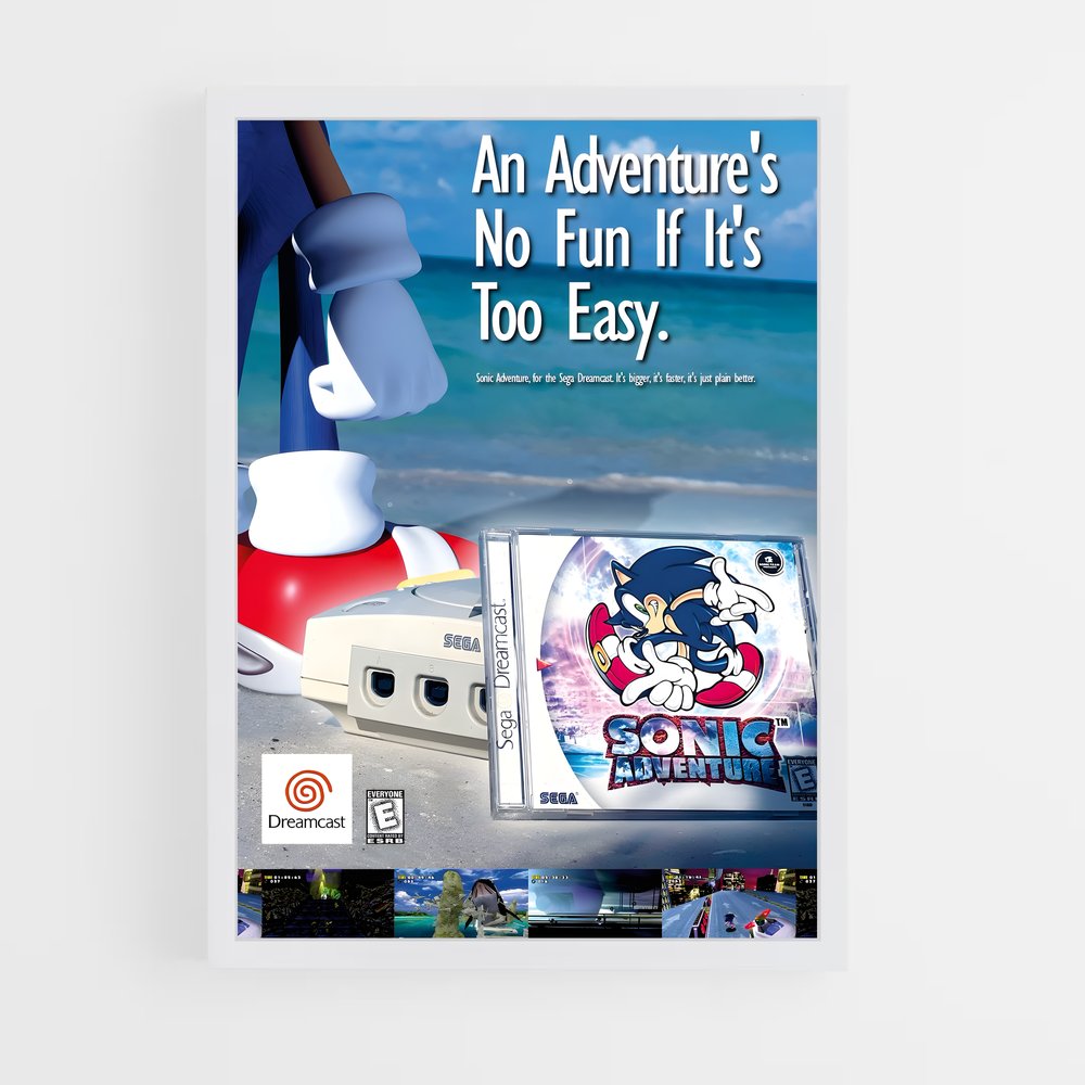 Poster Sonic's Adventure – affiche Consoles (vue 3)